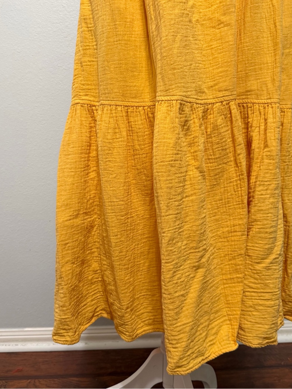 Free Assembly Maxi/Midi Dress Medium Marigold Yellow Cotton Gauze Sundress - Picture 3 of 15